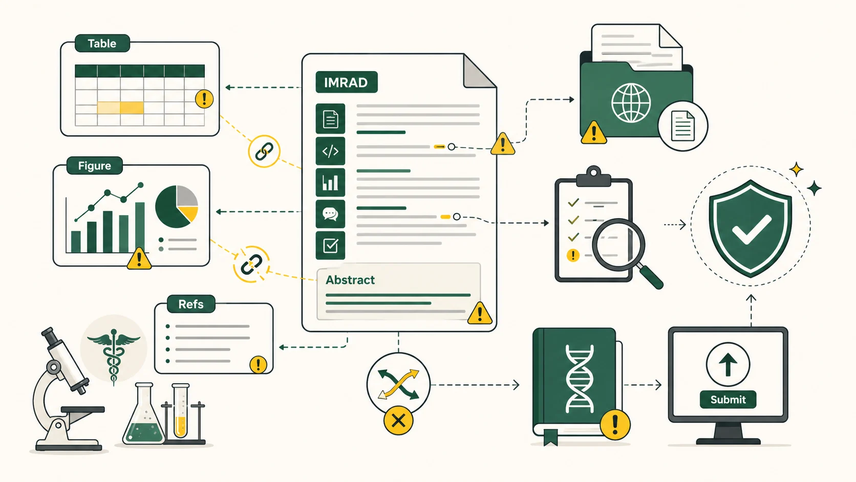SCI/SSCI tıbbi makale çevirisi IMRAD, abstract, tablo–figür, kaynakça ve submission dosyaları QA kontrolü